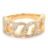 14 Karat Yellow Gold Diamond Circle Link Band