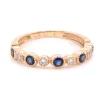 14 Karat Yellow Gold Diamond and Sapphire Band