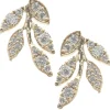 14 Karat Yellow Gold Diamond Floral Stud Earrings