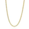14 Karat Yellow Gold Diamond Inline Tennis Necklace