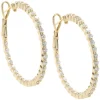 14 Karat Yellow Gold Diamond Inside Outside Hoop Earrings