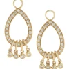 14 Karat Yellow Gold Diamond Pear Shape Drop Earring Enhancers