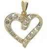 14 Karat Yellow Gold Diamond Channel Set Diamond Heart Pendant