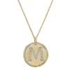 14 Karat Yellow Gold Diamond M Necklace