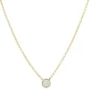 14 Karat Yellow Gold Diamond Solitaire Necklace