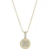 14 Karat Yellow Gold Diamond “N” Necklace