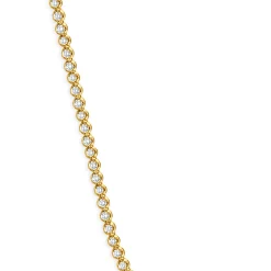 14 Karat Yellow Gold Diamond Cluster Tennis Necklace