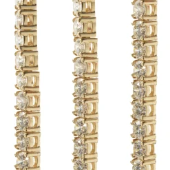 18 Karat Yellow Gold Diamond Tennis Necklace
