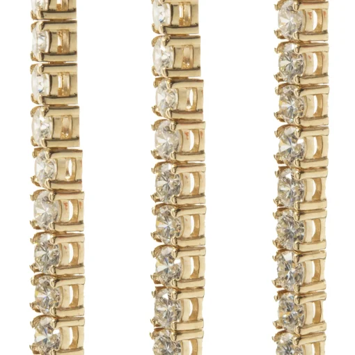 18 Karat Yellow Gold Diamond Tennis Necklace