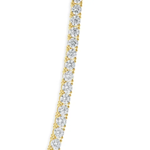 14 Karat Yellow Gold Diamond Inline Tennis Necklace