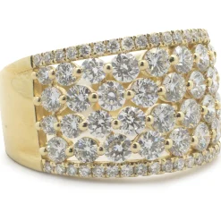 14 Karat Yellow Gold Diamond Cigar Band