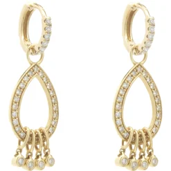 14 Karat Yellow Gold Diamond Pear Shape Drop Earring Enhancers