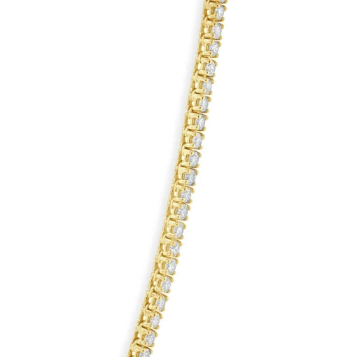 14 Karat Yellow Gold Diamond Inline Tennis Necklace