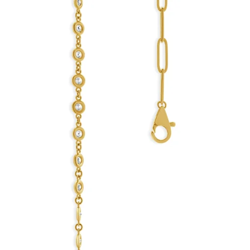 14 Karat Yellow Gold Diamonds By The Yard Paperclip Link Necklace