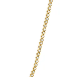 14 Karat Yellow Gold Diamond Cluster Tennis Necklace