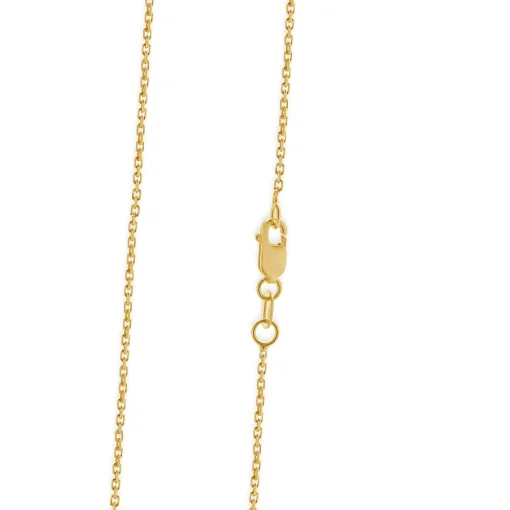 18 Karat Yellow Gold Diamond Cross Pendant Necklace