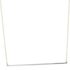 14 Karat Yellow Gold Diamond Bar Necklace