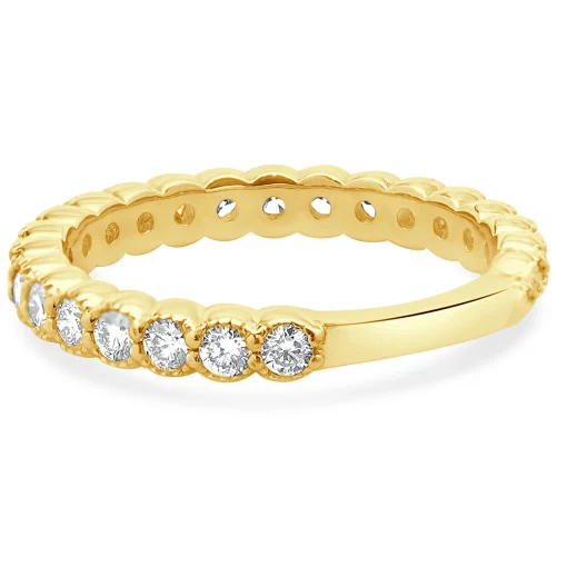 14 Karat Yellow Gold Diamond Band