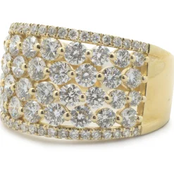 14 Karat Yellow Gold Diamond Cigar Band