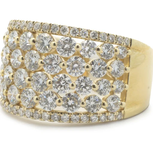 14 Karat Yellow Gold Diamond Cigar Band