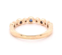 14 Karat Yellow Gold Diamond and Sapphire Band
