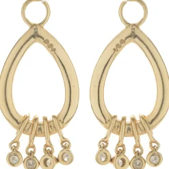 14 Karat Yellow Gold Diamond Pear Shape Drop Earring Enhancers