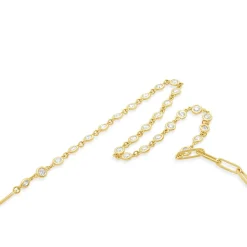 14 Karat Yellow Gold Diamonds By The Yard Paperclip Link Necklace