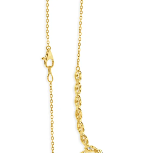 14 Karat Yellow Gold Diamond Lariat Necklace