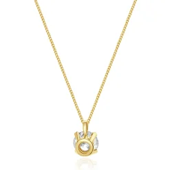14 Karat Yellow Gold Diamond Solitaire Necklace