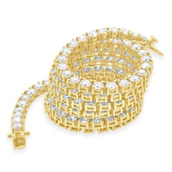 14 Karat Yellow Gold Diamond Inline Tennis Necklace