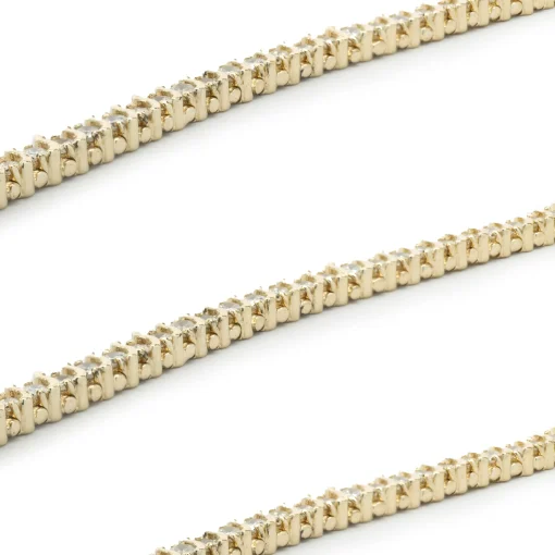 14 Karat Yellow Gold Diamond S Link Tennis Bracelet