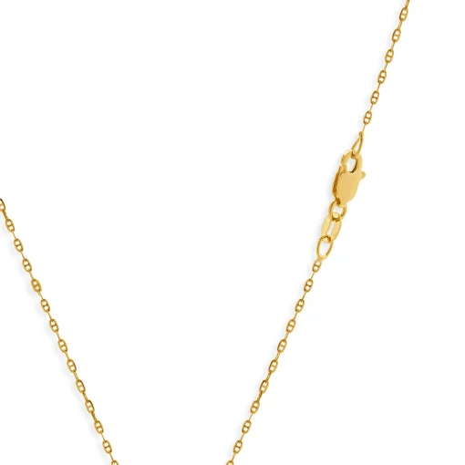 14 Karat Yellow Gold Diamond Crescent Moon Necklace