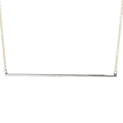 14 Karat Yellow Gold Diamond Bar Necklace