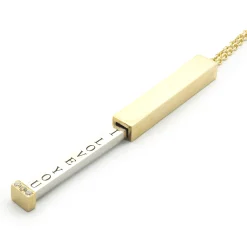 14 Karat Yellow Gold Diamond Bar Necklace