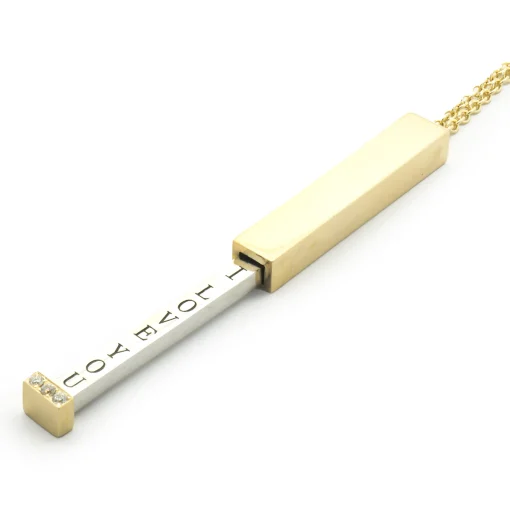 14 Karat Yellow Gold Diamond Bar Necklace