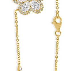 18 Karat Yellow Gold Diamond Flower Necklace