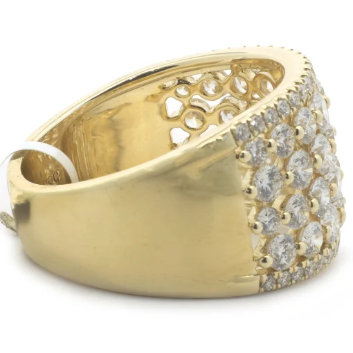 14 Karat Yellow Gold Diamond Cigar Band