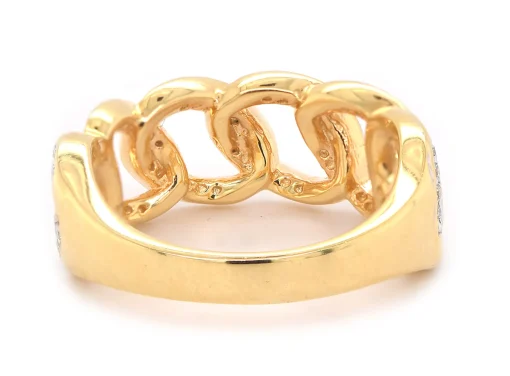 14 Karat Yellow Gold Diamond Circle Link Band