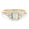 14 Karat Yellow Gold Emerald Cut Diamond Engagement Ring