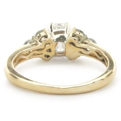 14 Karat Yellow Gold Emerald Cut Diamond Engagement Ring