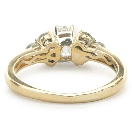 14 Karat Yellow Gold Emerald Cut Diamond Engagement Ring