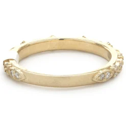 14 Karat Yellow Gold Filigree Diamond Band