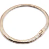 14 Karat Yellow Gold Flexible Omega Necklace with Diamonds