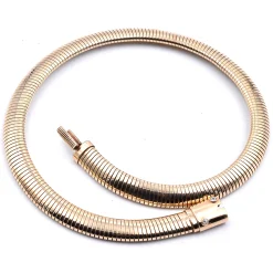 14 Karat Yellow Gold Flexible Omega Necklace with Diamonds