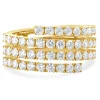 14 Karat Yellow Gold Four Row Diamond Bypass Ring