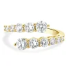 18 Karat Yellow Gold Graduated Diamond Bypass Ring