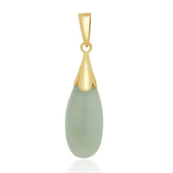14 Karat Yellow Gold Jade Pendant