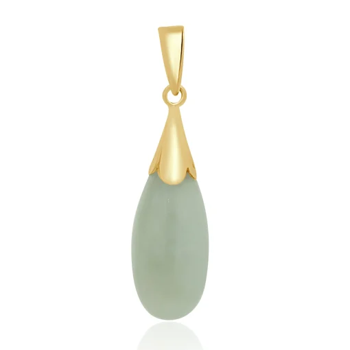 14 Karat Yellow Gold Jade Pendant