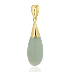 14 Karat Yellow Gold Jade Pendant