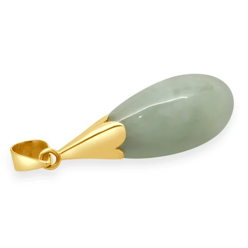 14 Karat Yellow Gold Jade Pendant